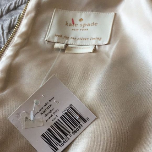 Kate Spade DECO ROSE DELLA DRESS IN NEUTRAL - Picture 9 of 9